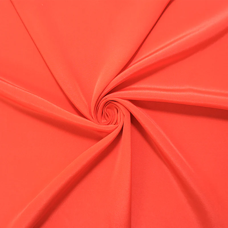 Orange Silk Solid Crepe De Chine Woven Fabric