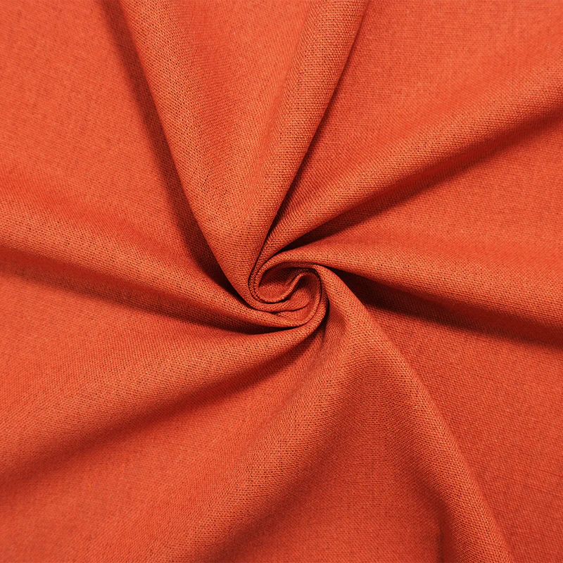 Orange Washed Rayon Linen Solid Reorderable Woven Fabric