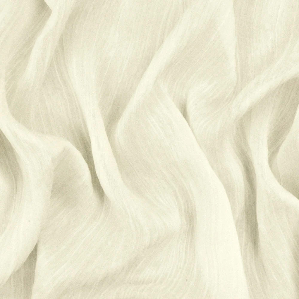 Paint Ivory Crinkle Nylon Double Weave Woven Fabric - Image 3