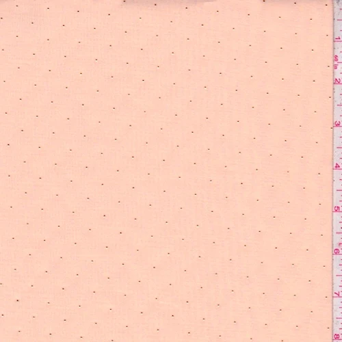Pale Peach/Metallic Gold Pin Dot Chiffon Fabric