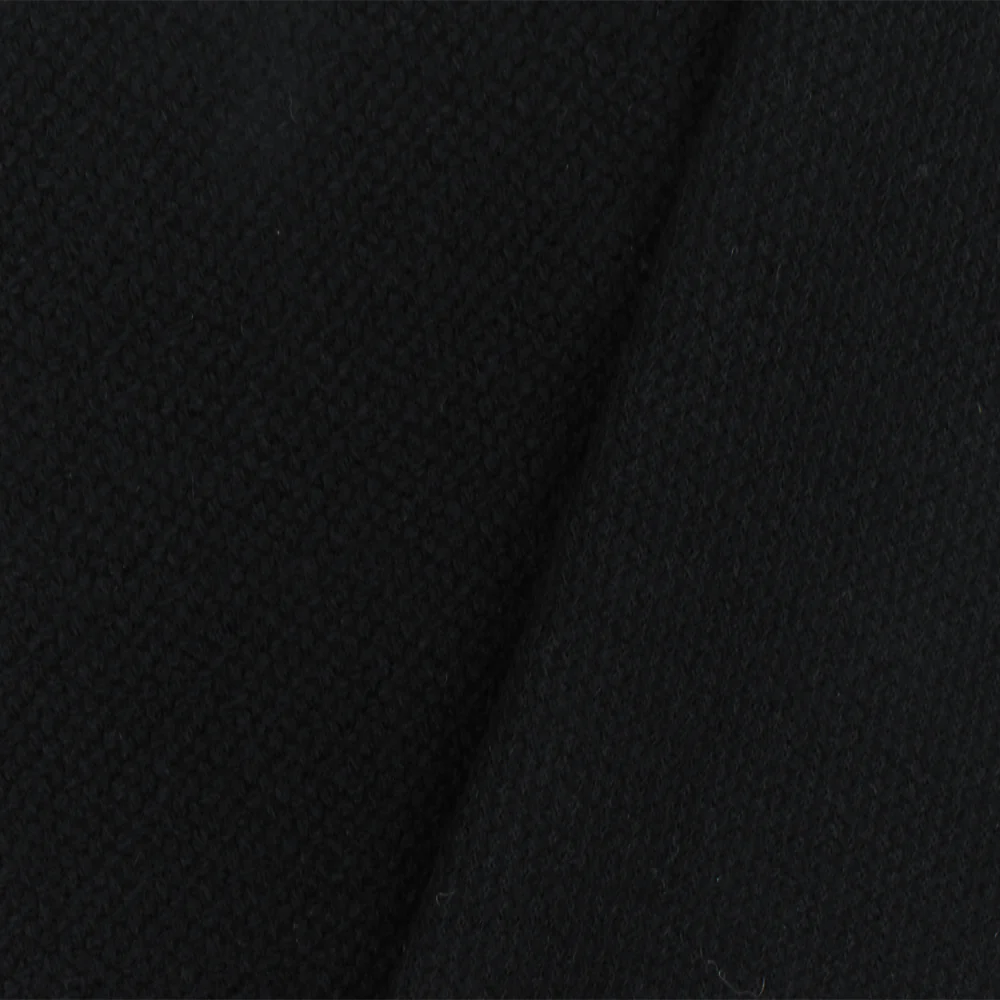 Panther Black Solid Wool-Cotton Twill Woven Coating Fabric - Image 3