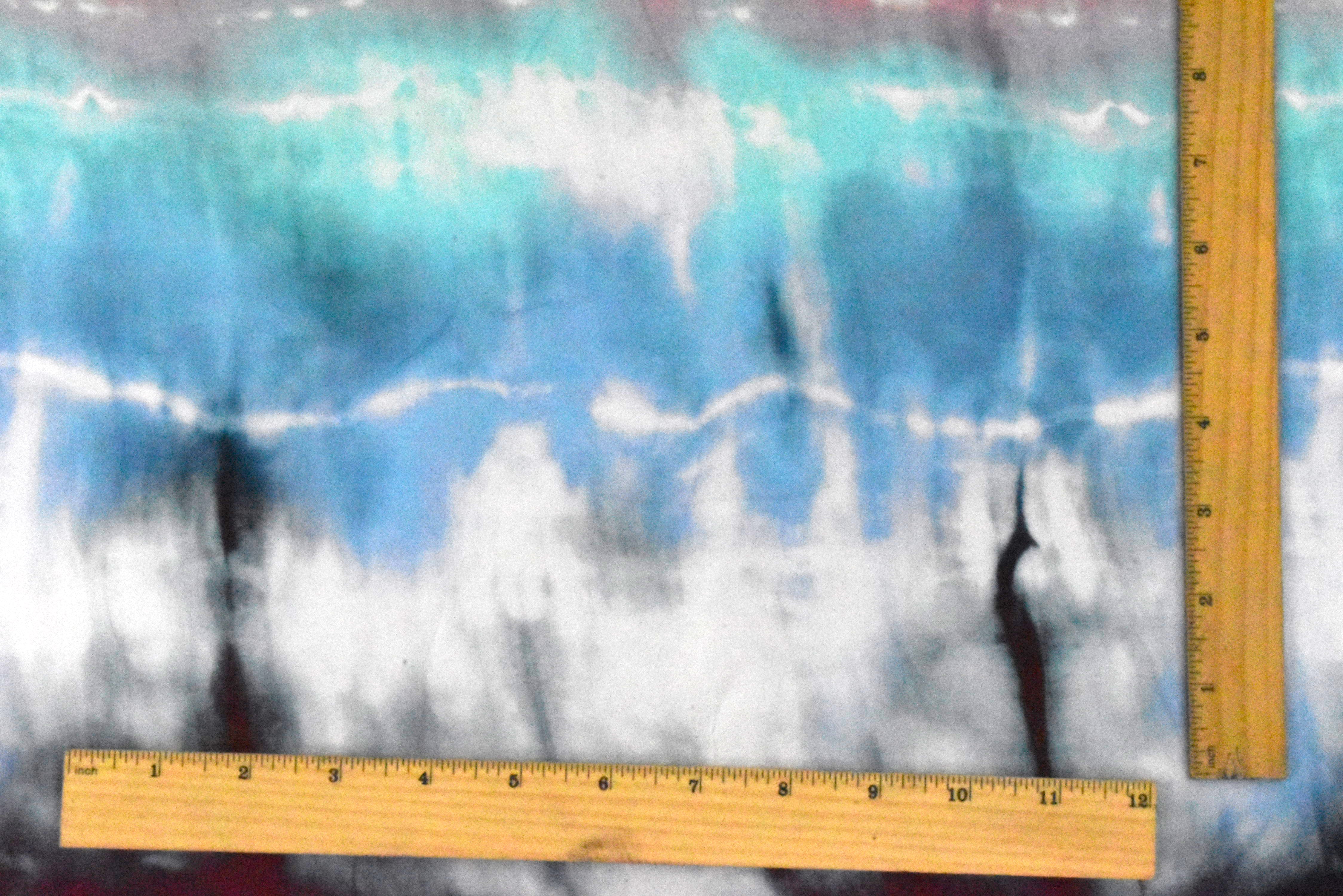 Pastel Blue-Pink-Multi Famous Designer Tie Dye Rayon Chiffon Fabric - Image 5