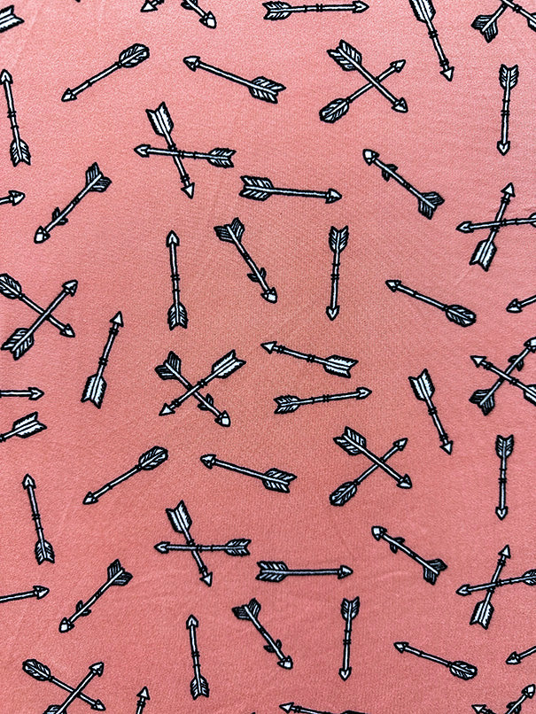 Peach Arrow Print Double Brushed Jersey Knit Fabric - Image 2