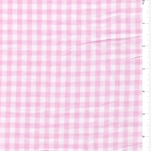 Pink 1/4 Inch Gingham Fabric - Reorderable