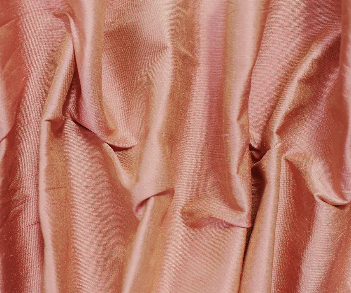 Pink-Beige Iridescent Silk Dupioni Woven Fabric - Image 3