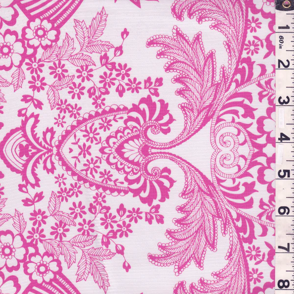 Pink Floral Oilcloth Roll Fabric