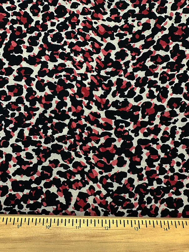Pink Multi Cheetah Animal Print Double Georgette Fabric - Image 3