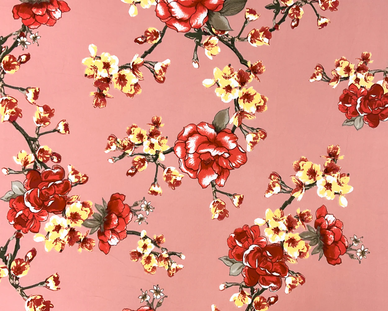 Pink-Multi Poly Spandex Stretch Floral Print DB Jersey Knit Fabric - Image 3