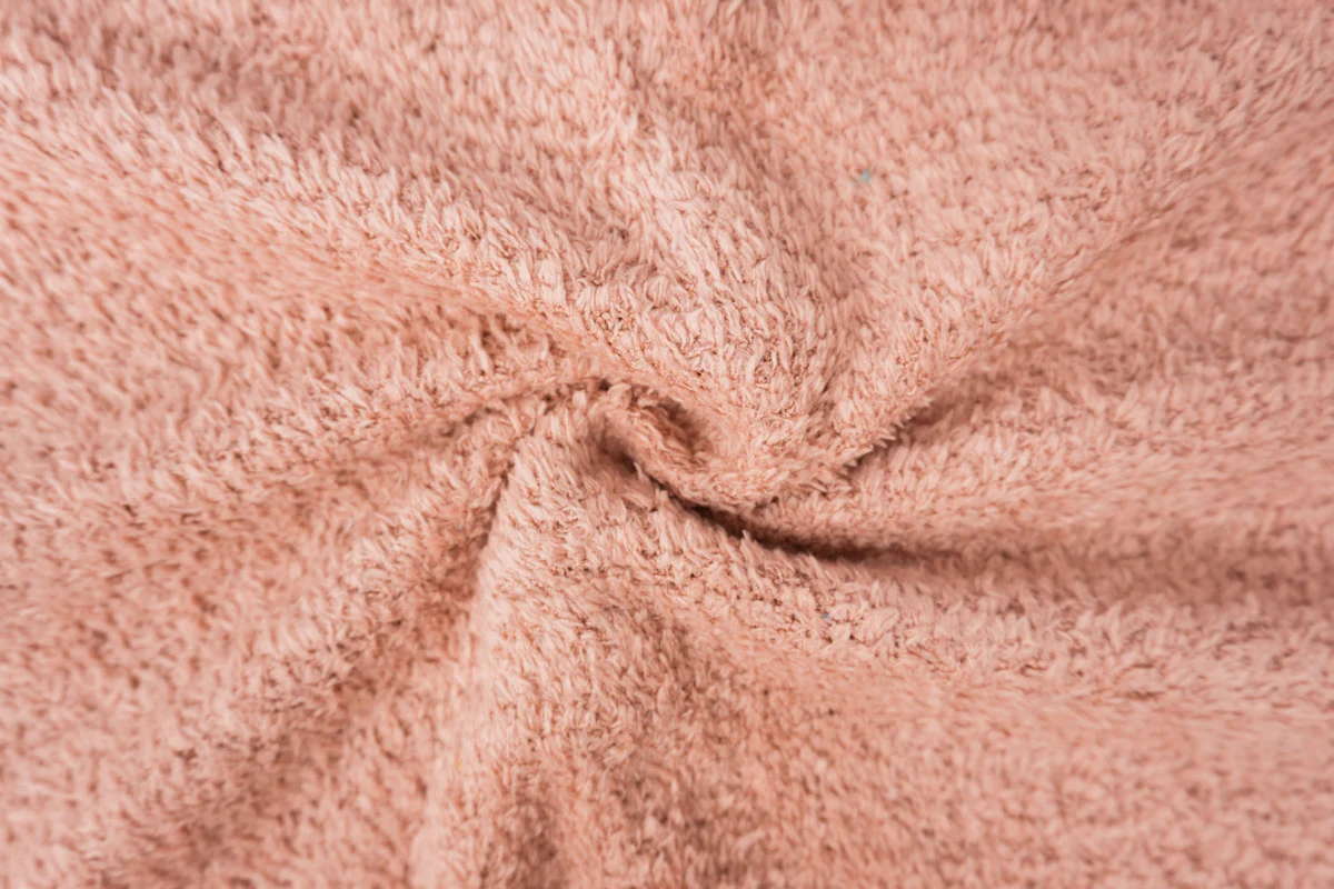 Pink Poly Spandex Stretch Solid Curly Teddy Fleece Knit Fabric - Image 3