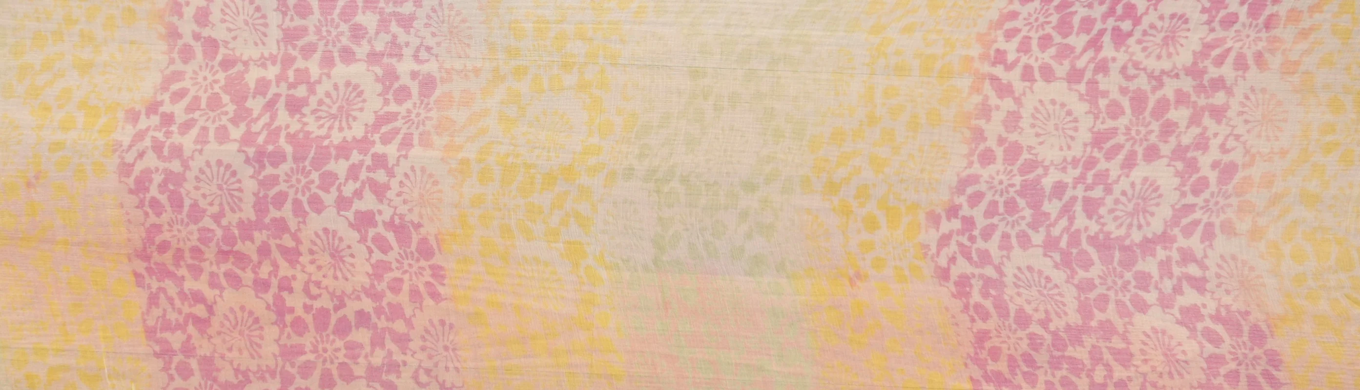 Pink Silk Floral Crinkle Yoryu Chiffon Woven Fabric - Image 2