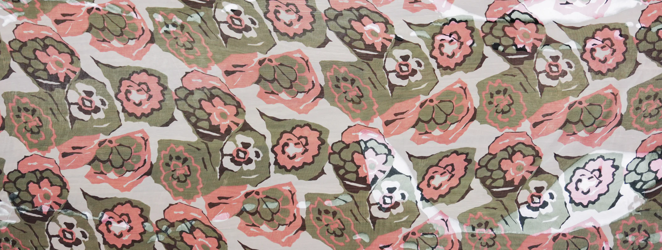 Pink Silk Floral Printed Dobby Chiffon Woven Fabric - Image 2