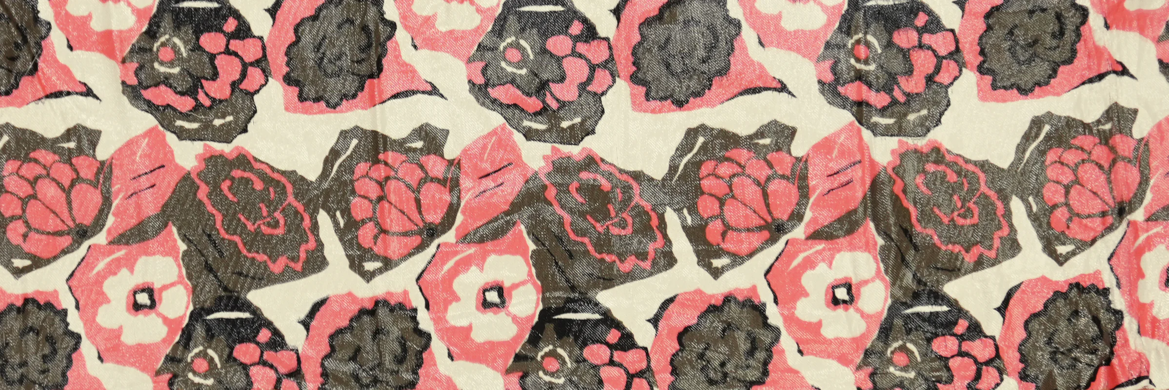 Pink Silk-Poly Floral Printed Satin Woven Fabric - Image 2