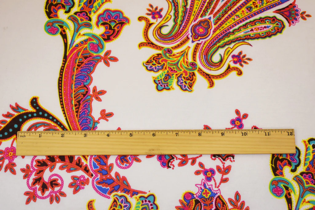 Pink-White-Multi Nylon Stretch Spandex Baroque Printed Jersey Knit Fabric - Image 2