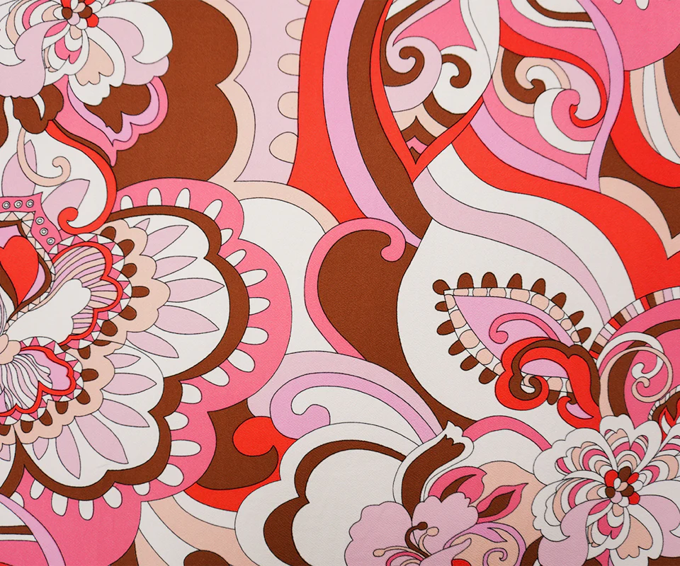 Pink-White-Multi Poly Floral Print Liverpool Double Knit Fabric - Image 3
