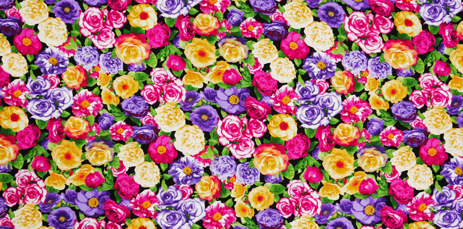 Purple-Pink-Multi Rayon Floral Printed Challis Woven Fabric - Image 2