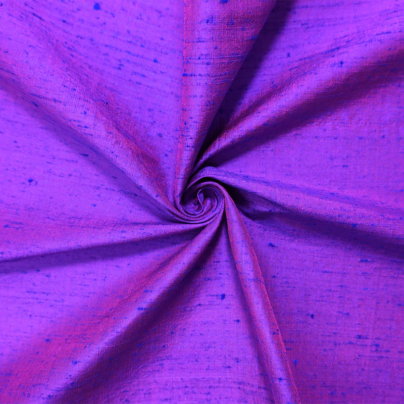 Purple-Pink Silk Slub Iridescent Dupioni Woven Fabric
