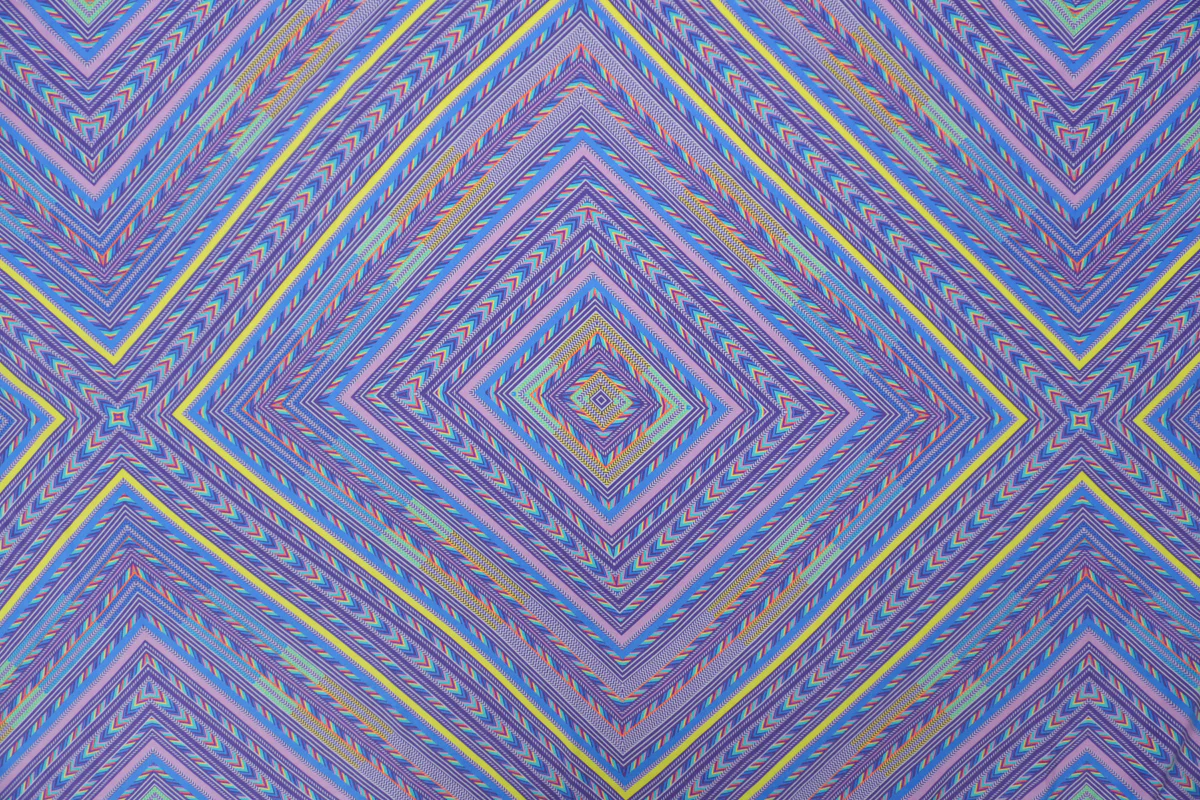 Purple Silk Diamond Printed Crepe De Chine Woven Fabric - Image 2