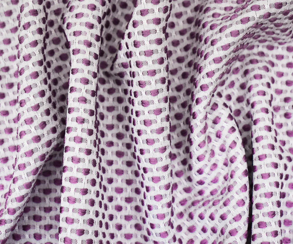 Purple-White Poly-Lycra Texture Dobby Jacquard Woven Fabric - Image 2