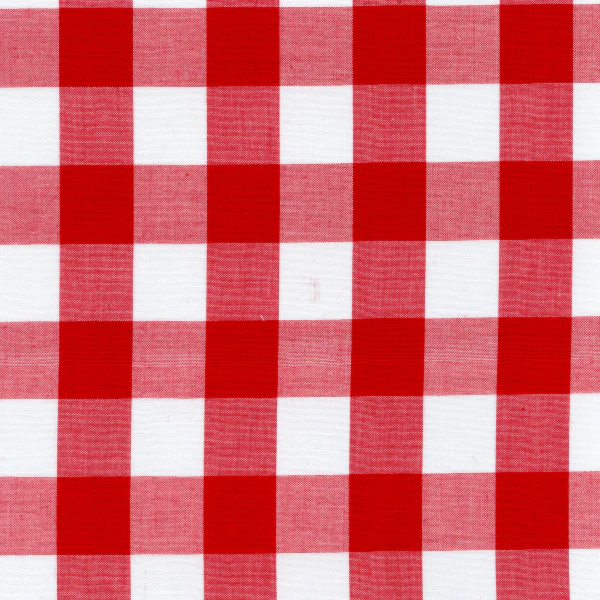 Red 1 Inch Gingham Fabric - Reorderable