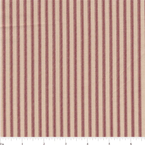 Red Duck Ticking Fabric - Reorderable
