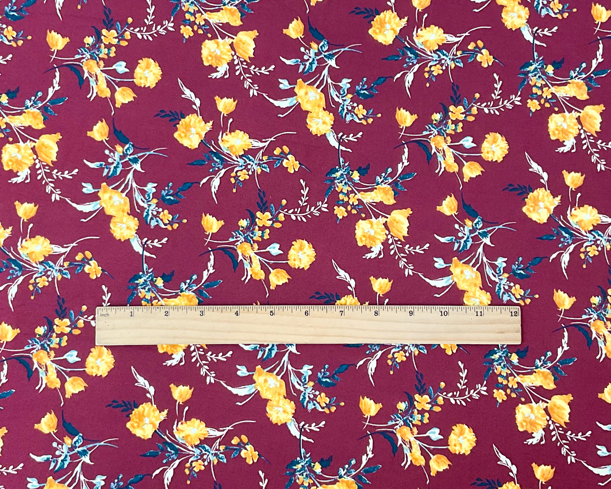 Red-Multi Poly Spandex Stretch Floral Print DB Jersey Knit Fabric - Image 4