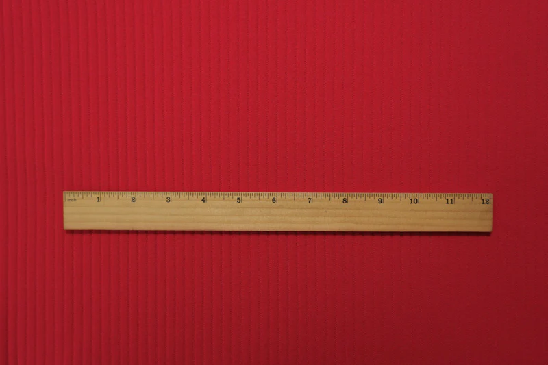Red Nylon Spandex Striped Ottoman Stretch Double Knit Fabric - Image 5