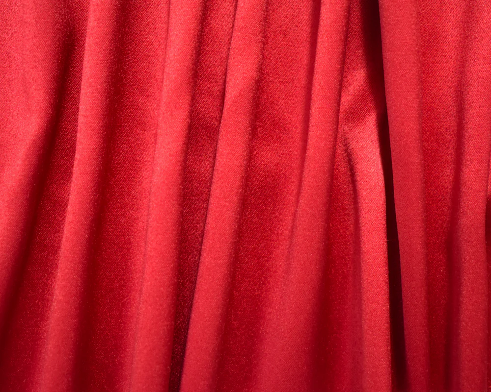 Red Polyester Stretch Lamour Satin Woven Fabric - Image 3