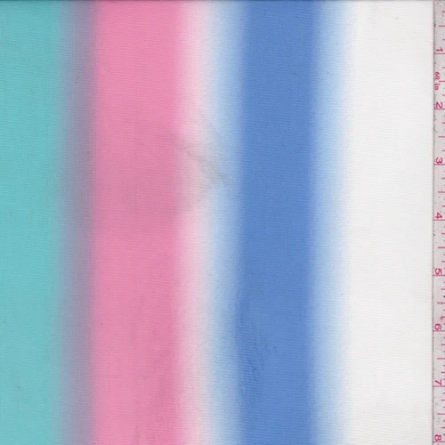 Red/Sky/Pink Multi Shadow Stripe Power Mesh Fabric