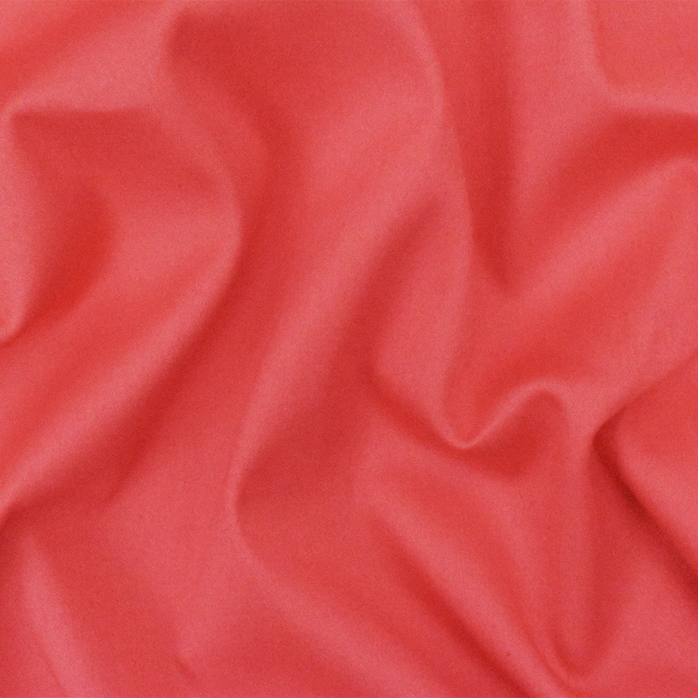 Red Solid Stretch Cotton Spandex Sateen Woven Fabric - Image 2