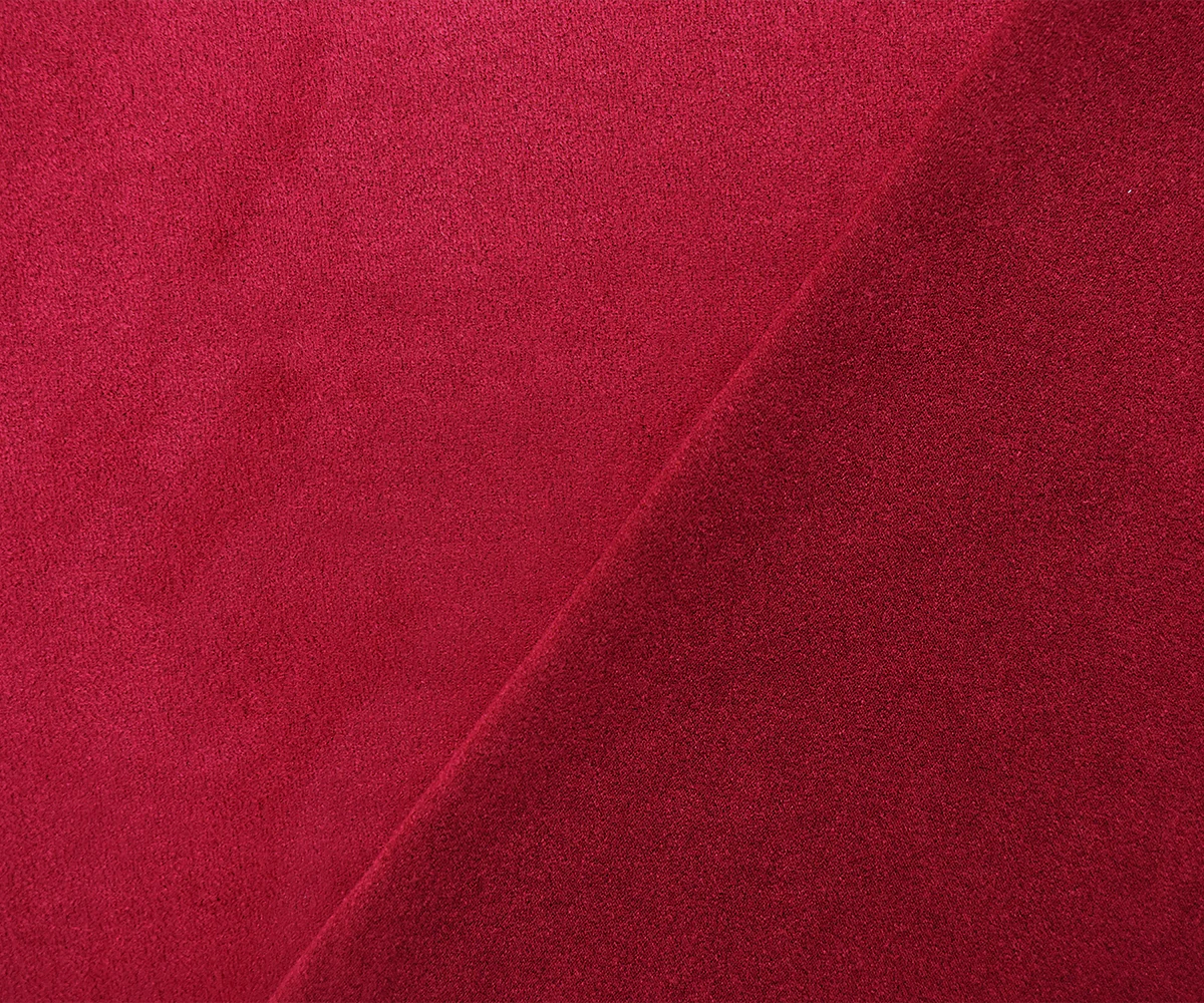 Red Stretch Spandex Solid Microsuede Knit Fabric - Image 2