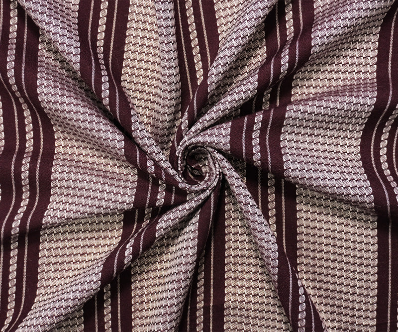 Red-White Rayon Cotton Stripe Dobby Woven Fabric - Image 2