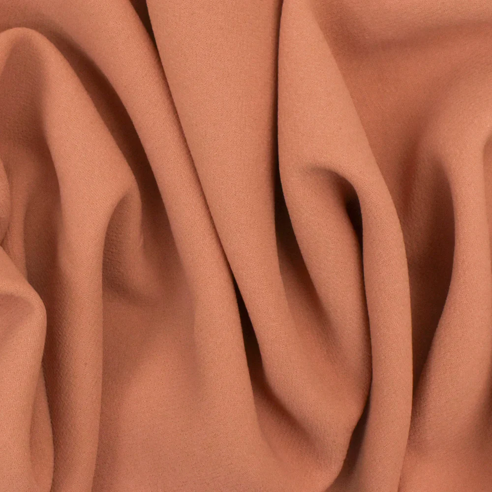 Rose Powder Pink Texture Polyester Double Weave Crepe Momie Woven Fabric - Image 3