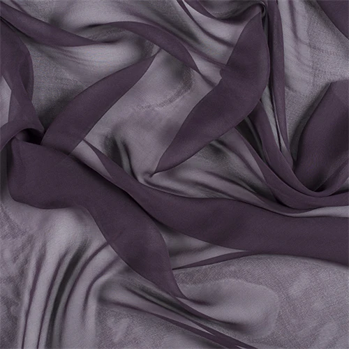 Runway Silks Aubergine Wide Silk Chiffon Fabric - Reorderable