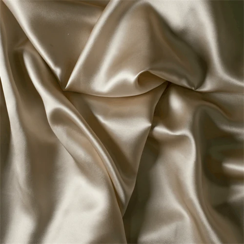 Runway Silks Beige Silk Charmeuse Fabric - Reorderable