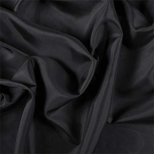 Runway Silks Black Silk Habotai Fabric - Reorderable