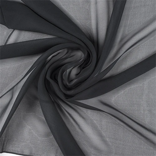 Runway Silks Black Wide Silk Chiffon Fabric - Reorderable