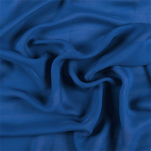 Runway Silks Blue Silk Double Georgette Fabric - Reorderable