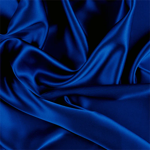 Runway Silks Blue Stretch Silk Charmeuse Fabric - Reorderable