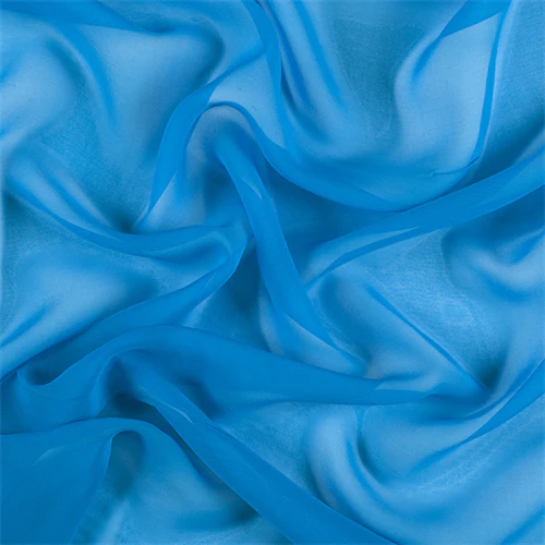 Runway Silks Bright Blue Wide Silk Chiffon Fabric - Reorderable