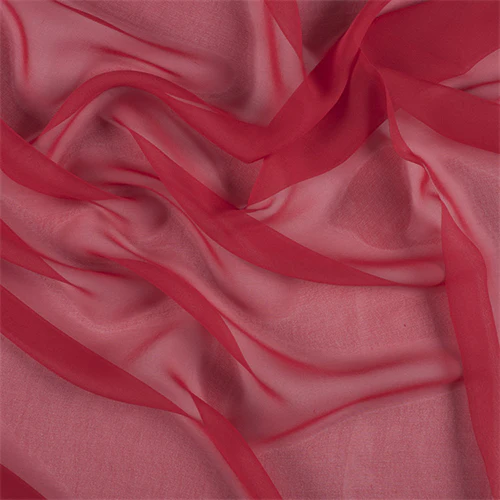 Runway Silks Bright Red Wide Silk Chiffon Fabric - Reorderable
