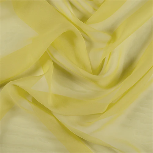 Runway Silks Bright Yellow Silk Chiffon Fabric - Reorderable