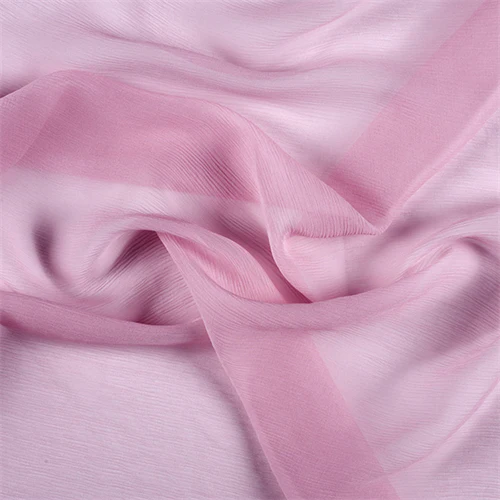 Runway Silks Bubble Gum Crinkled Silk Chiffon Fabric - Reorderable