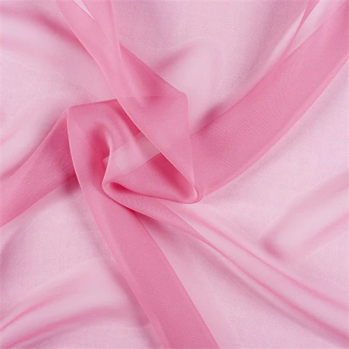 Runway Silks Carnation Pink Wide Silk Chiffon Fabric - Reorderable