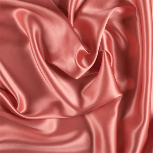 Runway Silks Coral Orange Silk Charmeuse Fabric - Reorderable