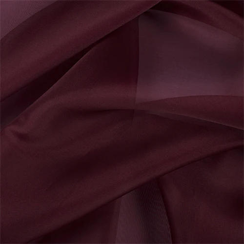 Runway Silks Dark Brick Red Silk Organza Fabric - Reorderable