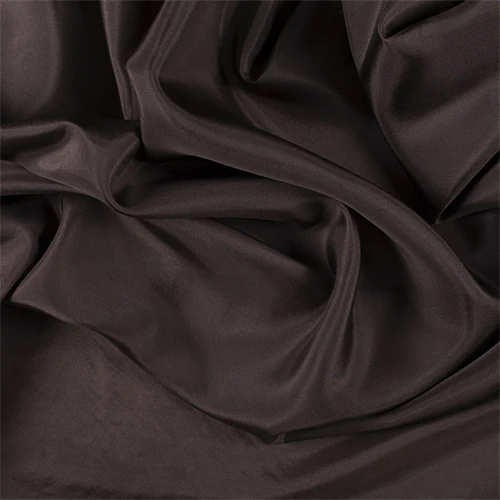 Runway Silks Dark Brown Silk Habotai Fabric - Reorderable
