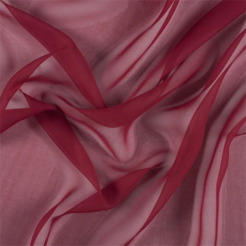 Runway Silks Dark Red Wide Silk Chiffon Fabric - Reorderable