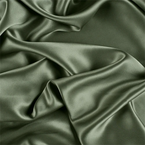 Runway Silks Dark Sage Stretch Silk Charmeuse Fabric - Reorderable