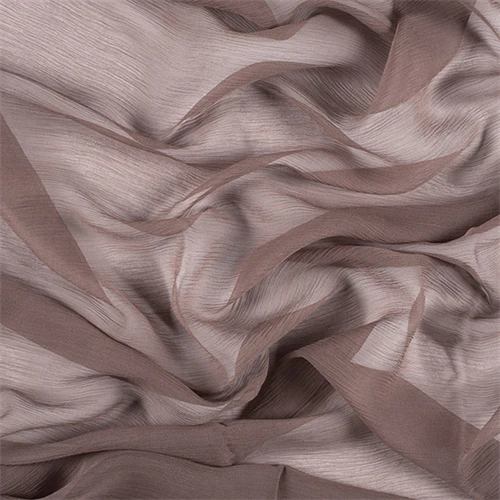 Runway Silks Dark Taupe Crinkled Silk Chiffon Fabric - Reorderable