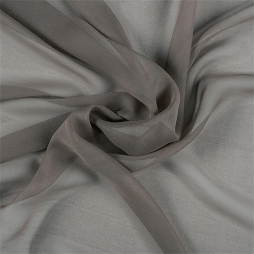 Runway Silks Dark Taupe Silk Chiffon Fabric - Reorderable